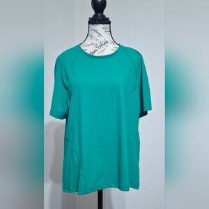 Spyder Women's Teal Short Sleeve Crew Neck Top